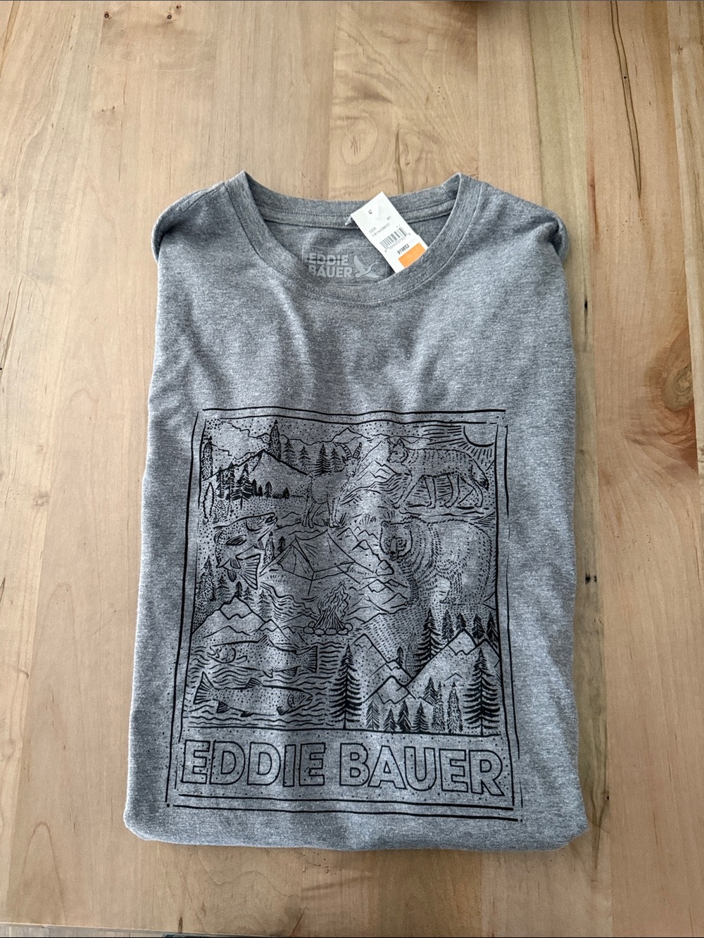 Eddie Bauer Gray Graphic Short Sleeve Tee